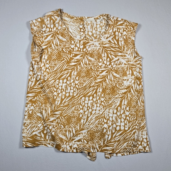 Christian Siriano Tops - Christian Siriano NY 100% Linen Tropical Leaf Blouse Size Medium